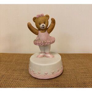 Adorable Ballerina Teddy Bear Figurine With Pink Tutu & Bow - Cute Decor Gift Fo
